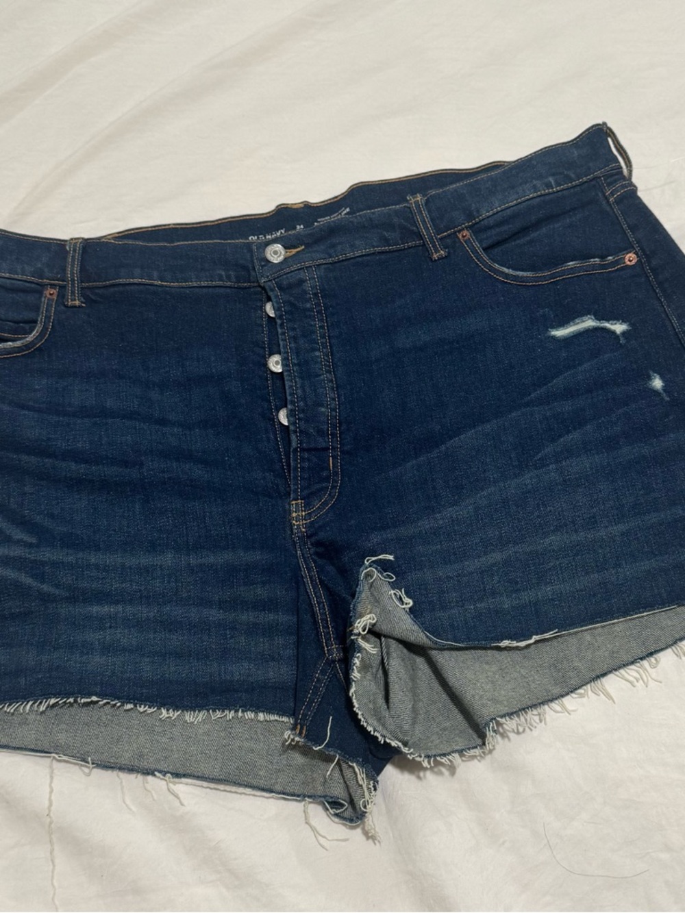 Old Navy Dark Blue Frayed Hem Denim Shorts NWOT (no tags)